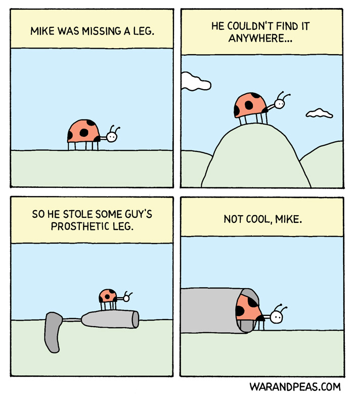 war_and_peas-comic-not_cool_mike-bug-prosthetic-leg