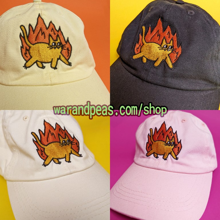 Overview of different colors of cat Dad caps